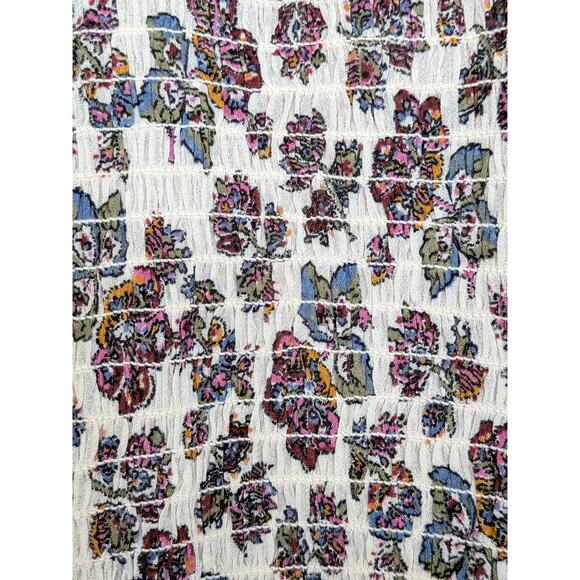 EUC Veronica Beard Kali Floral Multi Color Smocked Blouse Floral Size 8 Medium - Picture 6 of 9